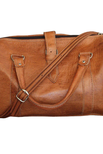 The Rabat Bowling Bag - Tan Berber Leather